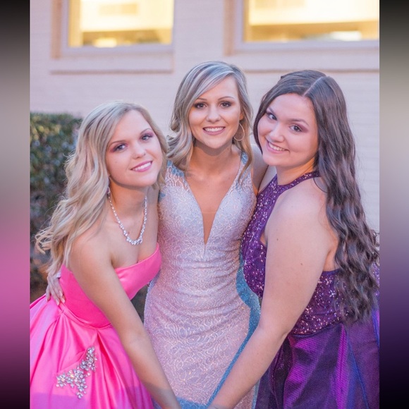 Vienna Blue Swarovski Crystal Prom Dress - Picture 10 of 11